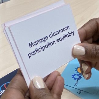 Black text on white card